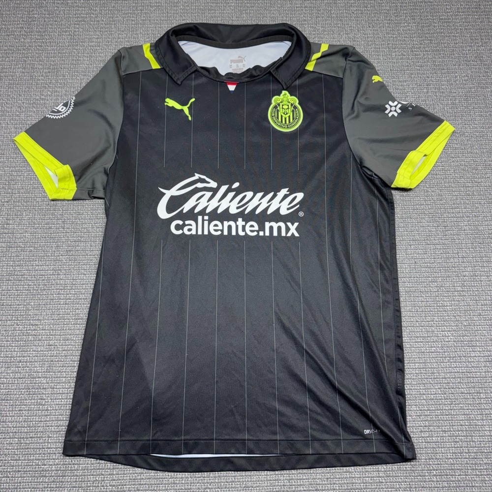 Puma Chivas Guadalajara Soccer Jersey Black Neon XL 763212-02 Mens
